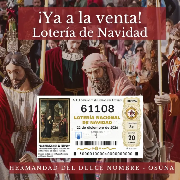 Décimo de Lotería de Navidad 2026 de la Hermandad del Dulce Nombre de Osuna